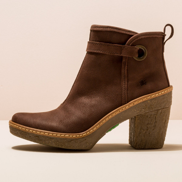 Bottines à talon recyclé - Marron - El naturalista