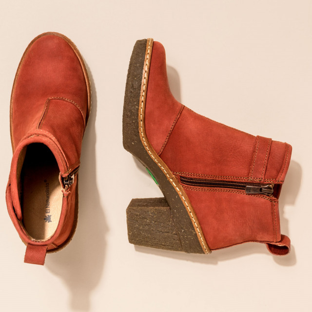 Bottines à talon recyclé - Rouge - El naturalista