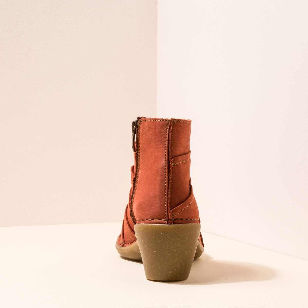 Bottines à petit talon en cuir - Rouge - El naturalista