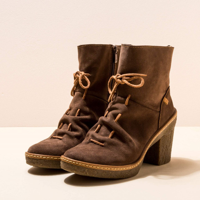 Bottines à talon à lacets en cuir suédé - El naturalista