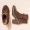 Bottines à talon à lacets en cuir suédé - El naturalista
