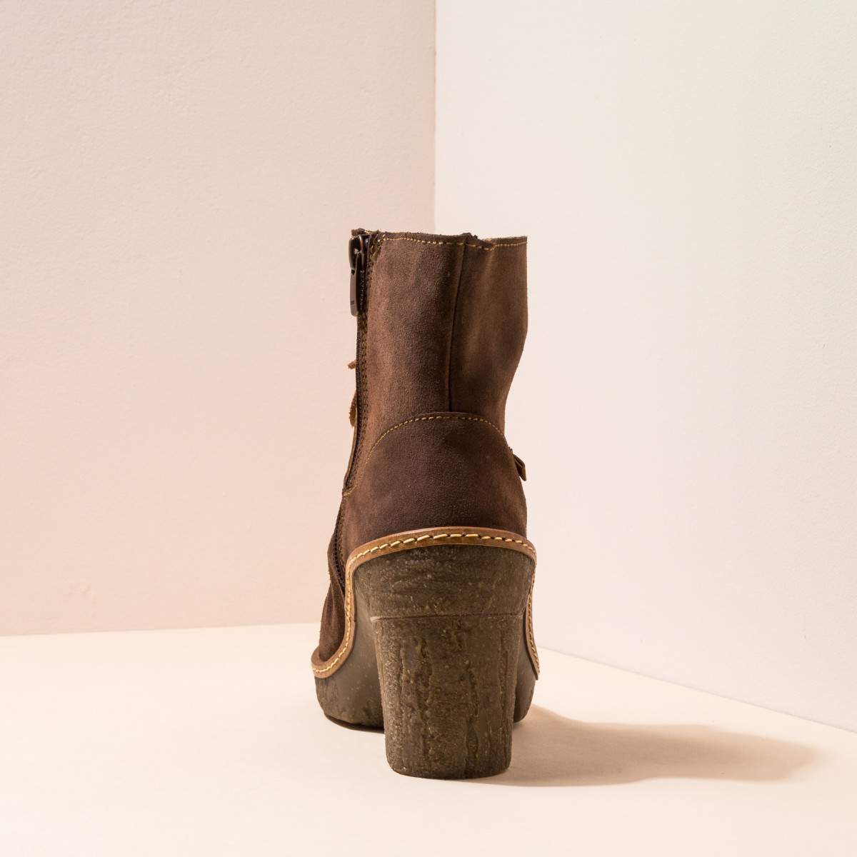 Bottines à talon à lacets en cuir suédé - El naturalista