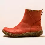 Bottines plates en cuir plissé - Rouge - El naturalista