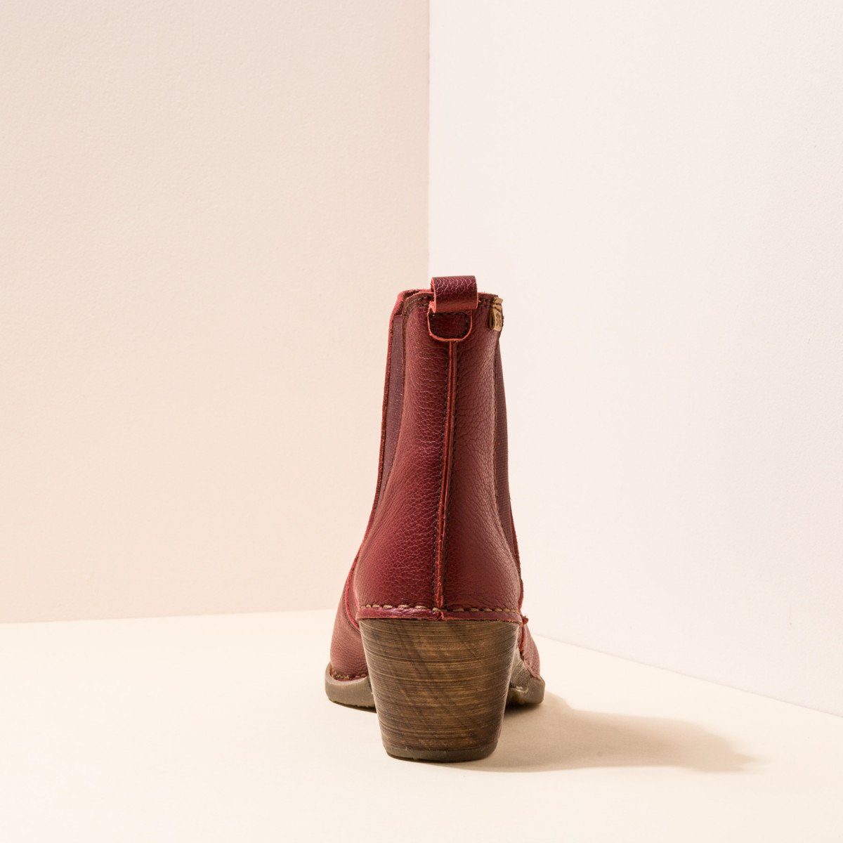 Bottines chelsea à talon en bois - Rouge - El naturalista