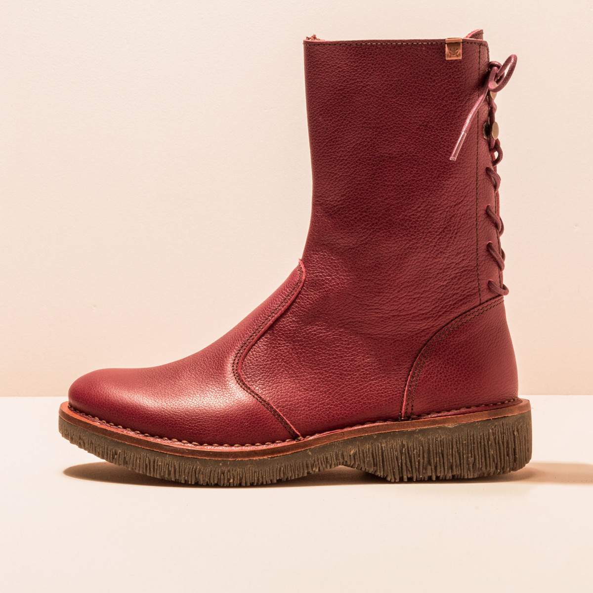 Bottes plateforme à lacets en cuir - Rouge - El naturalista