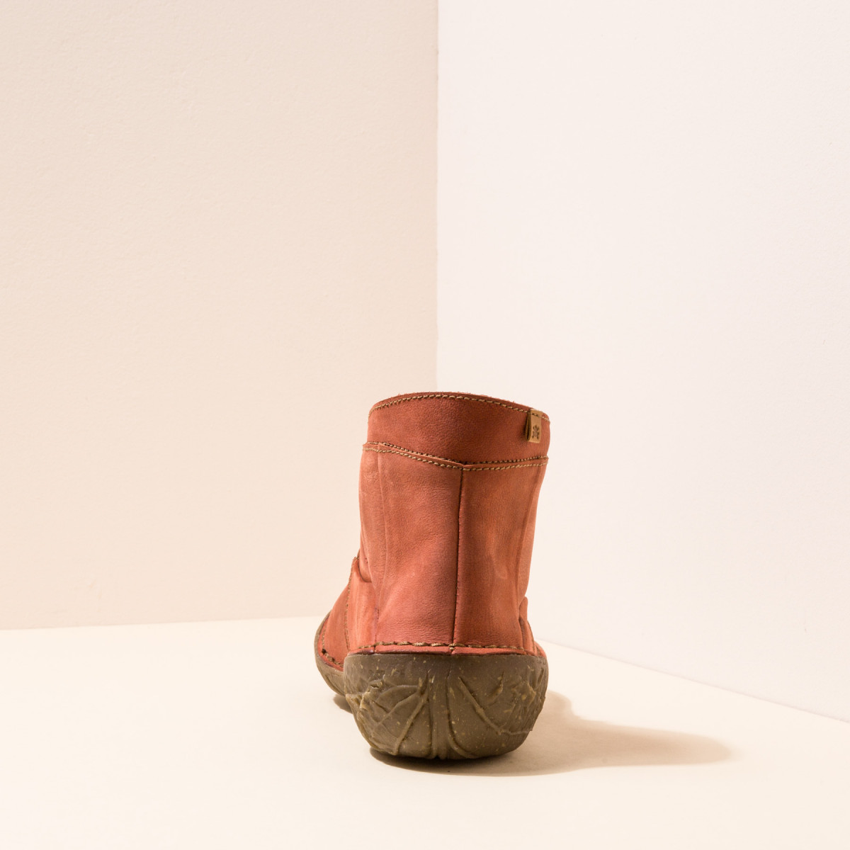 Bottines à lacets en cuir à semelles recyclées - Rouge - El naturalista