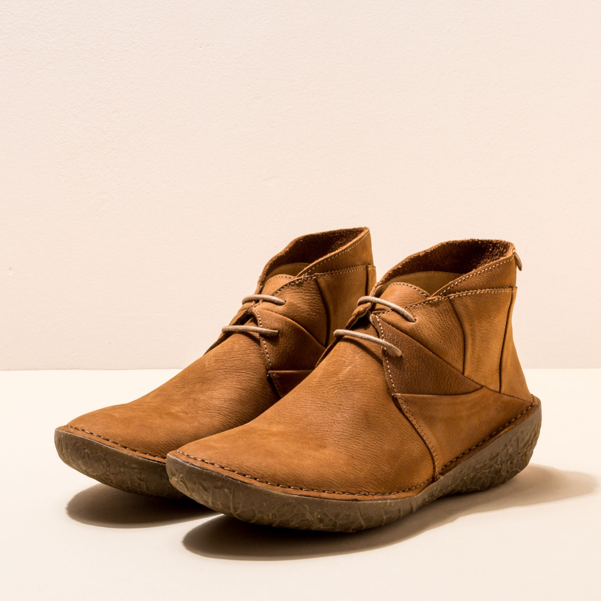 Bottines à lacets en cuir à semelles recyclées - Cuivre - El naturalista