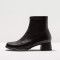 Bottines à talon carré en cuir - Noir - Neosens