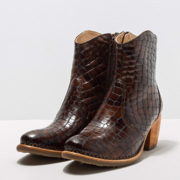 Bottines santiag en cuir fantaisie - Imprimé Alligator - Neosens