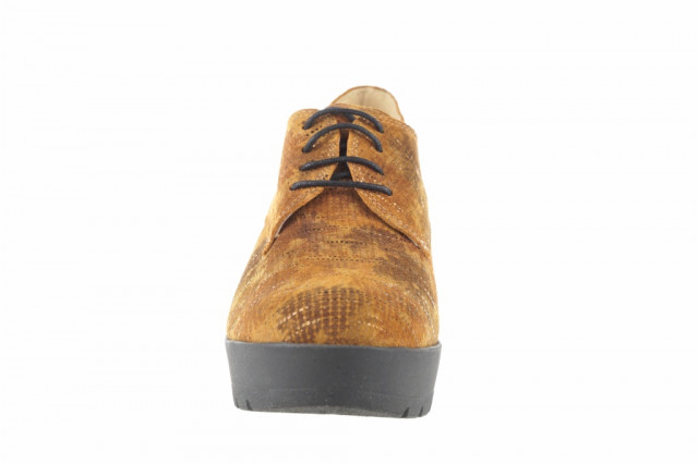 Chaussures compensées en cuir fantaisie - Marron - Lince