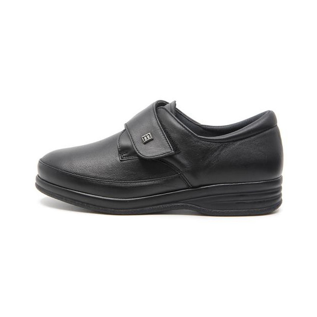 Chaussures confort pieds sensibles à velcro - Noir - Mabel Shoes