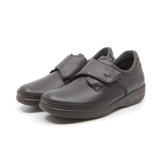 Chaussures pieds sensibles fermées par velcro - Marron - Mabel Shoes