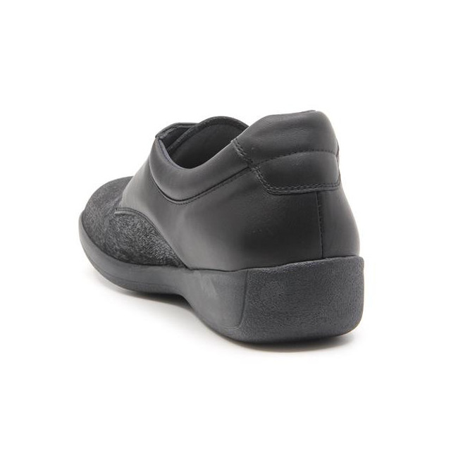 Chaussures pieds sensibles en cuir mat et à motifs - Noir - Mabel Shoes