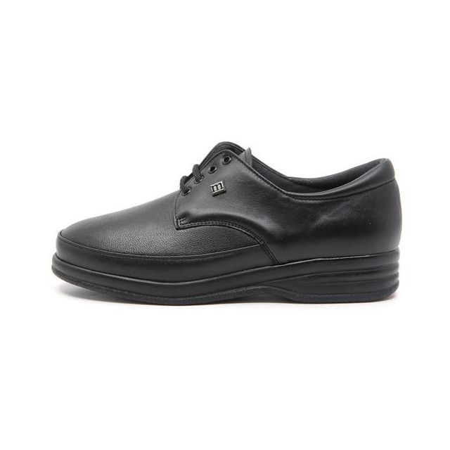 Chaussures pieds sensibles en cuir mat à lacets - Noir - Mabel Shoes