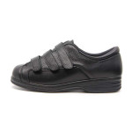 Chaussures pieds larges en cuir à 3 brides velcro - Mabel Shoes