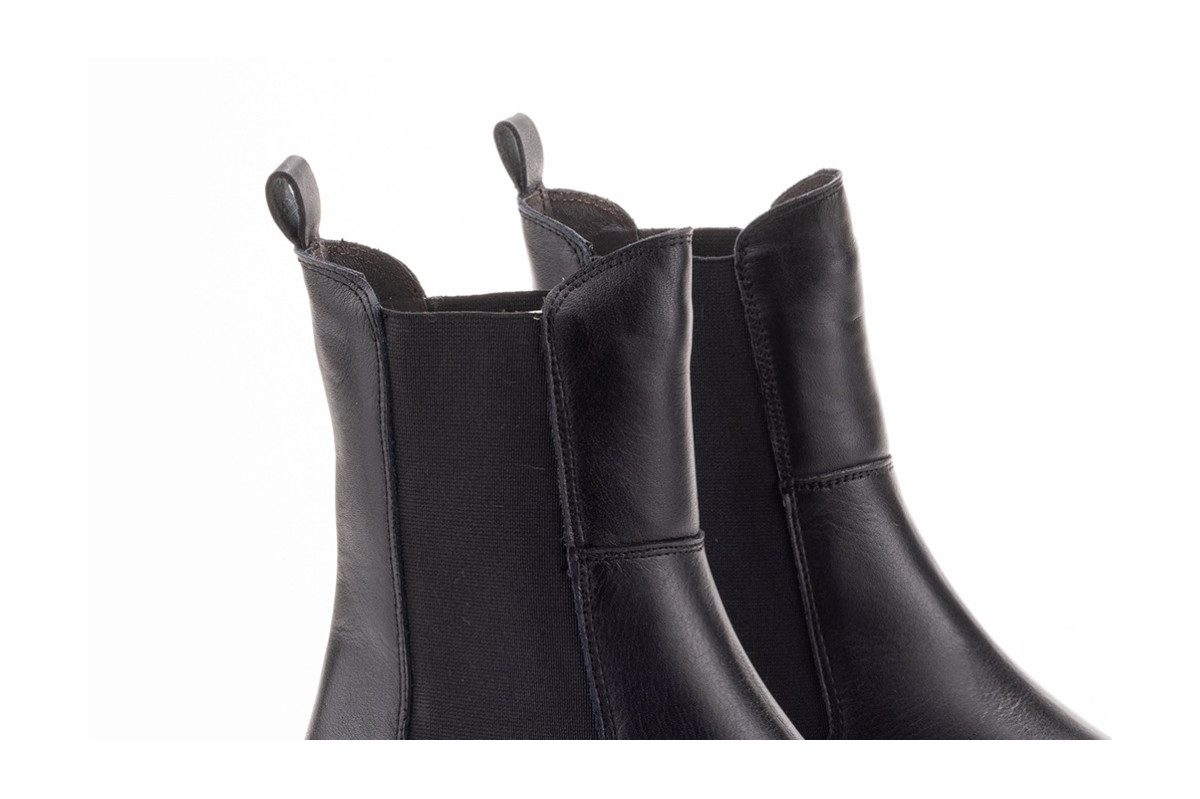 Bottines chelsea en cuir mat - Noir - Lince