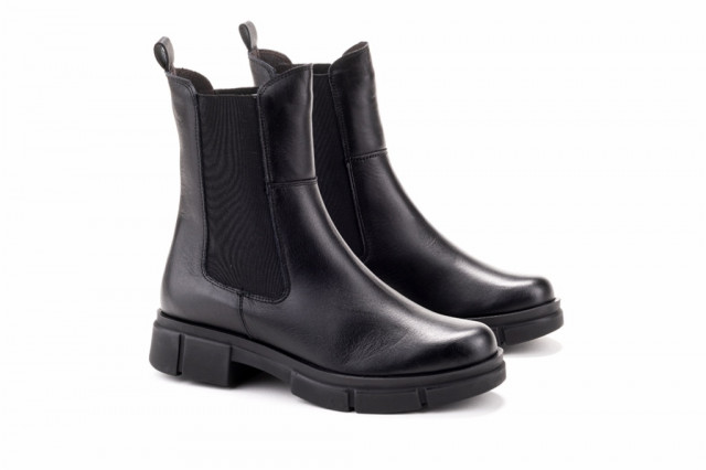 Bottines chelsea en cuir mat - Noir - Lince