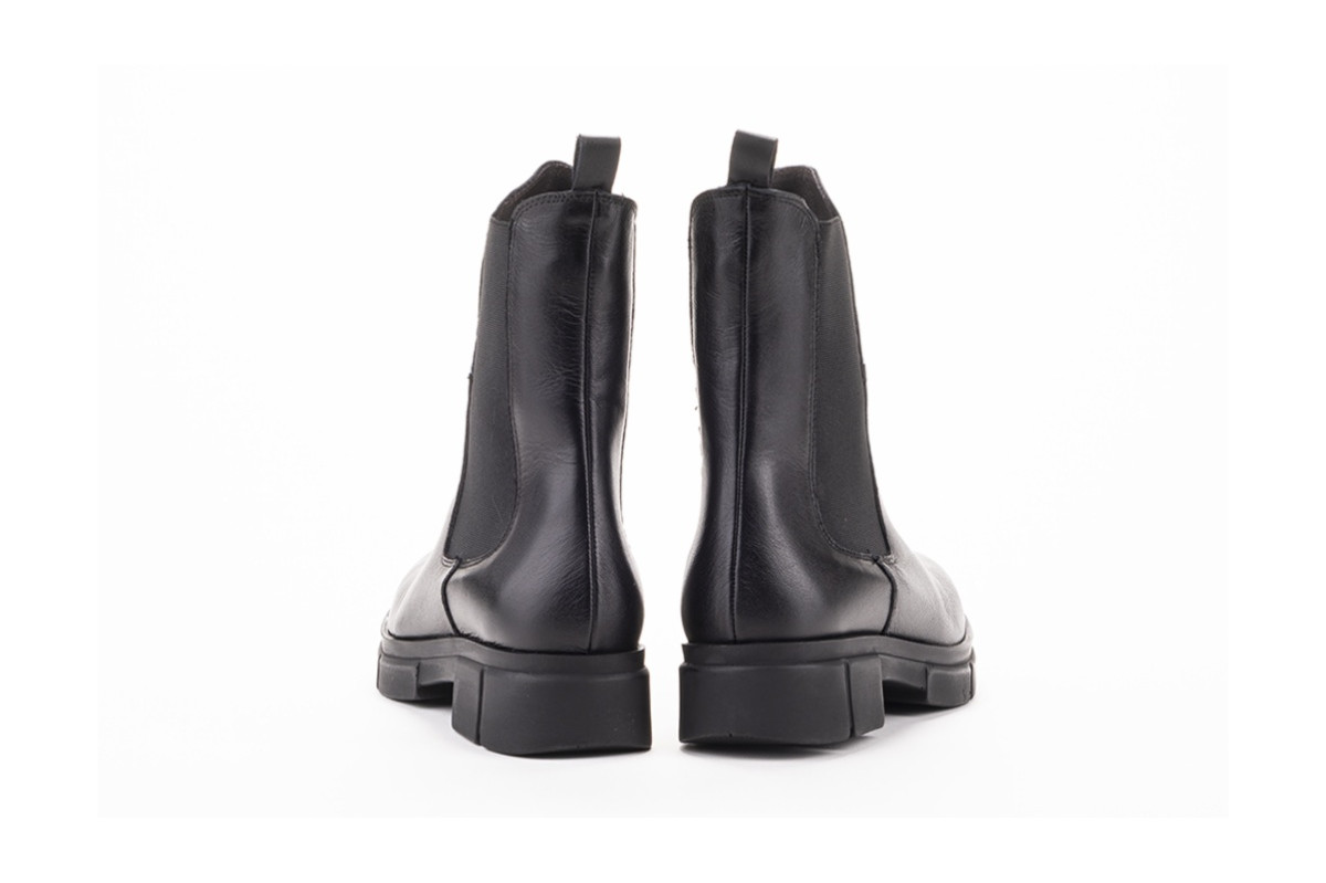 Bottines chelsea en cuir mat - Noir - Lince