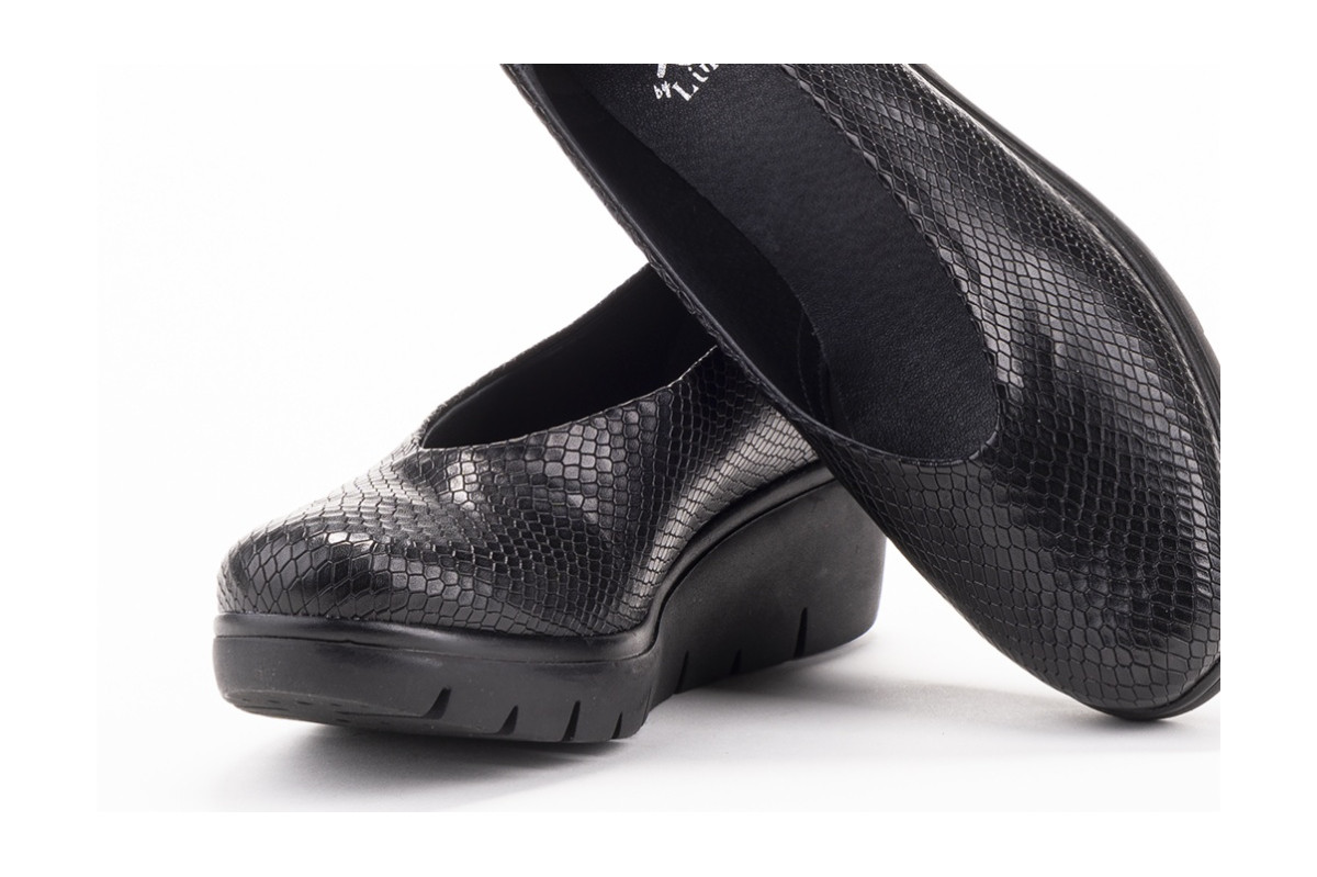Chaussures compensées en cuir effet reptile - Lince