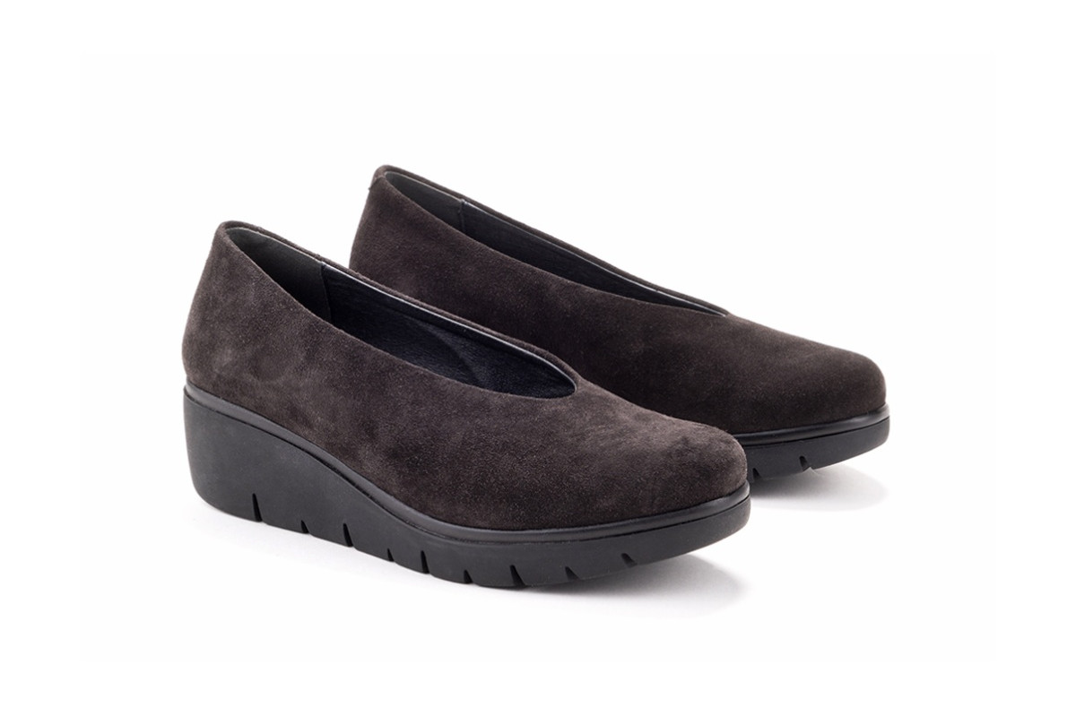 Chaussures compensées en daim - Gris - Lince