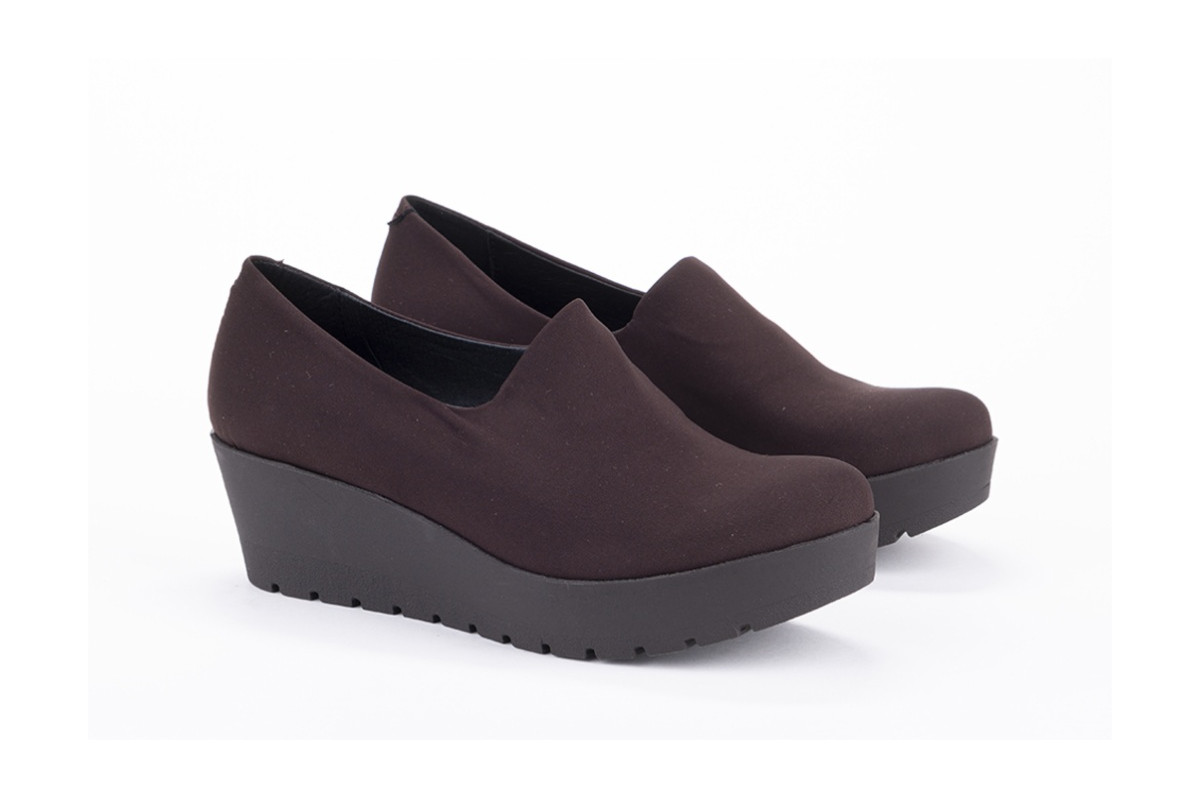 Chaussures compensées en lycra - Marron - Lince