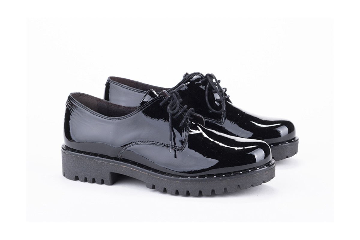 Derbies en cuir verni - Noir - Lince