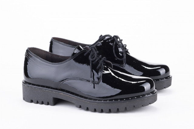 Derbies en cuir verni - Noir - Lince