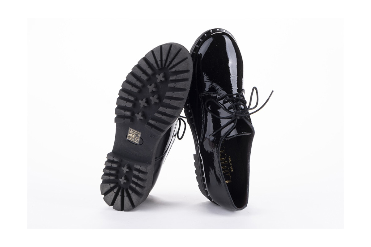 Derbies en cuir verni - Noir - Lince