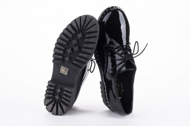 Derbies en cuir verni - Noir - Lince