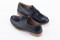 Derbies en cuir effet peau de reptile - Bleu - Lince