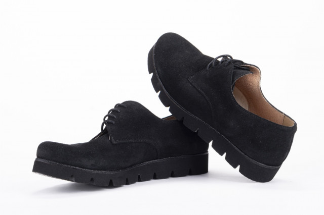 Derbies femme en daim - Noir - Lince