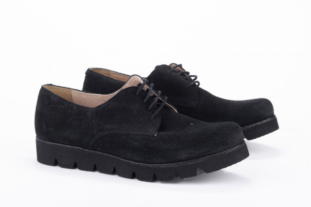 Derbies femme en daim - Noir - Lince