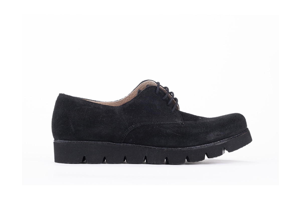 Derbies femme en daim - Noir - Lince