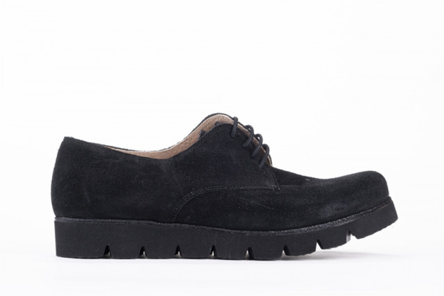 Derbies femme en daim - Noir - Lince