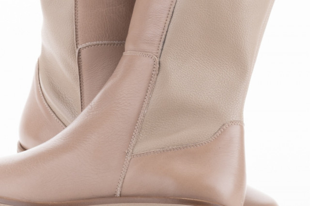 Bottes en cuir mat - Beige - Lince