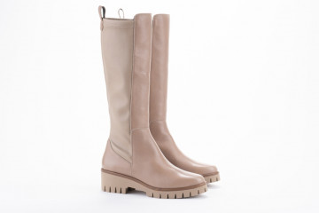 Bottes en cuir mat - Beige - Lince