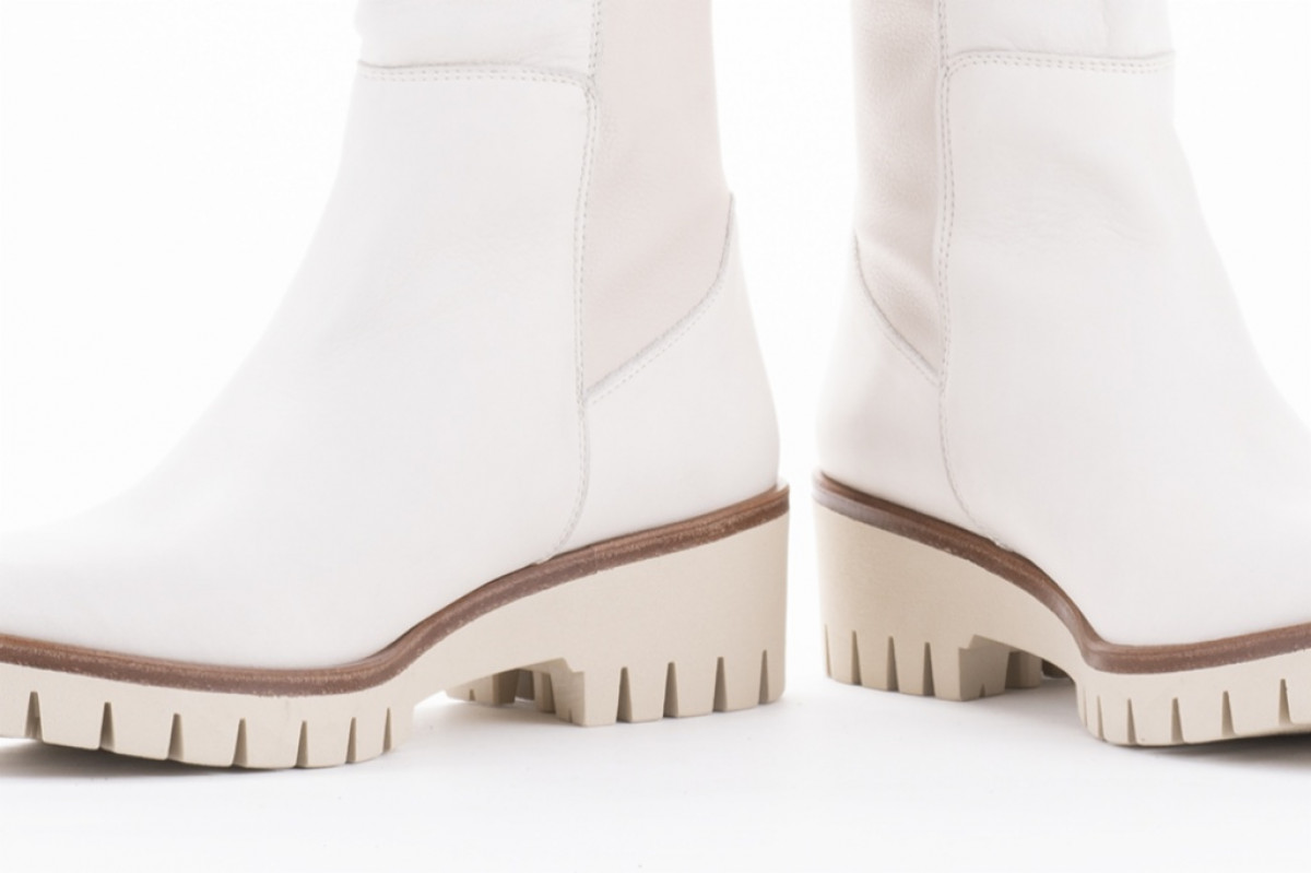 Bottes en cuir mat - Blanc - Lince