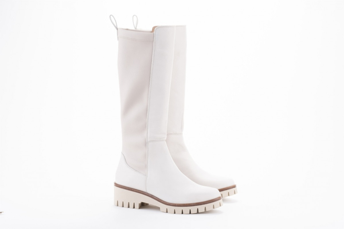 Bottes en cuir mat - Blanc - Lince