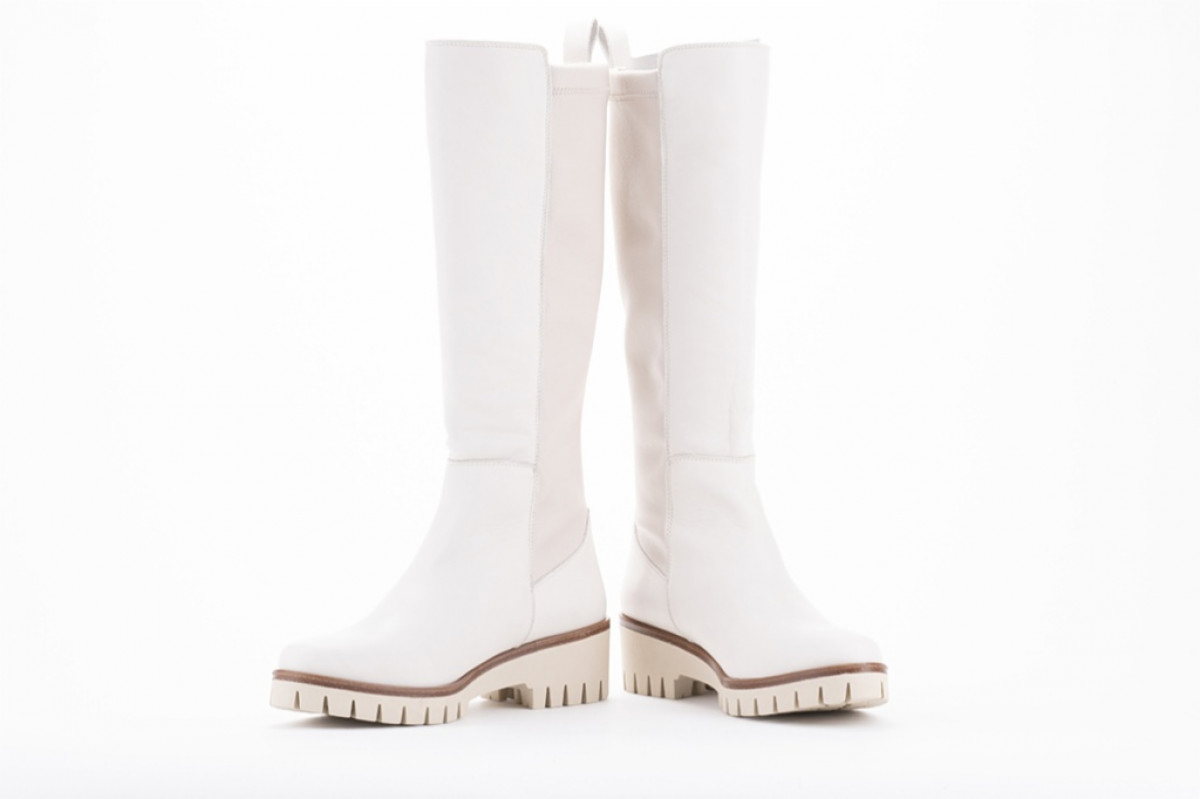 Bottes en cuir mat - Blanc - Lince