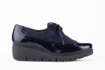 Chaussures compensées à lacets en cuir verni et daim - Lince