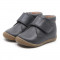 Chaussures enfant à scratch en cuir lisse - Gris - elorell