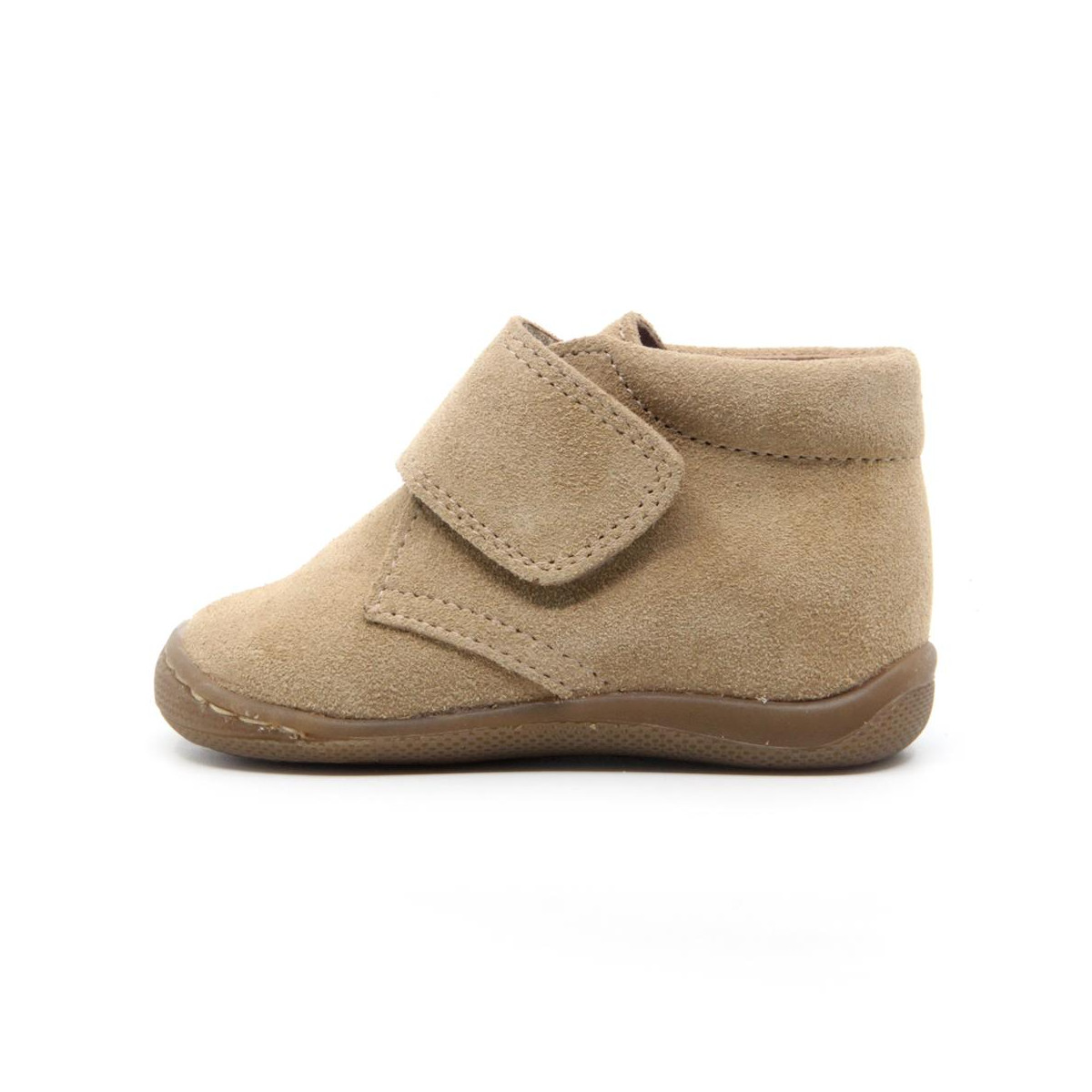 Chaussures enfant à scratch en daim - Beige - elorell