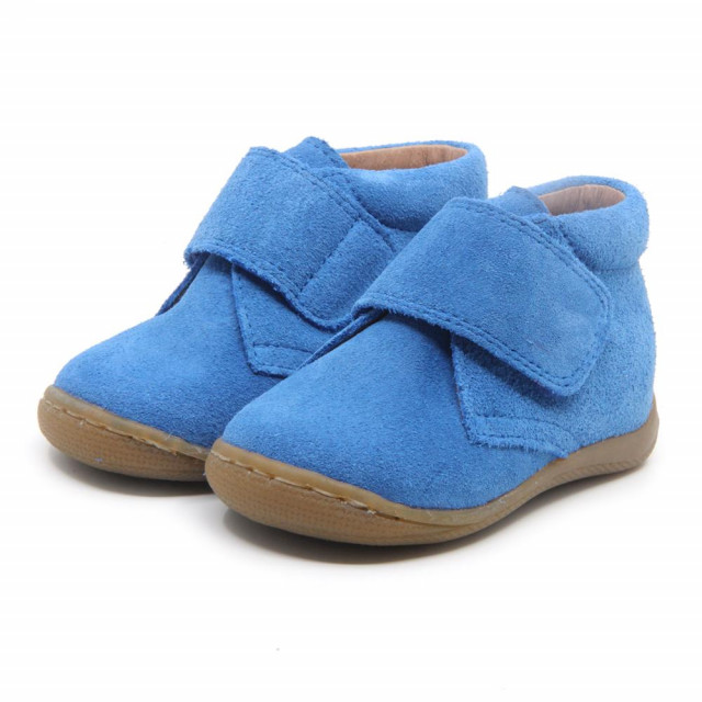 Chaussures enfant à scratch en daim - Bleu - elorell