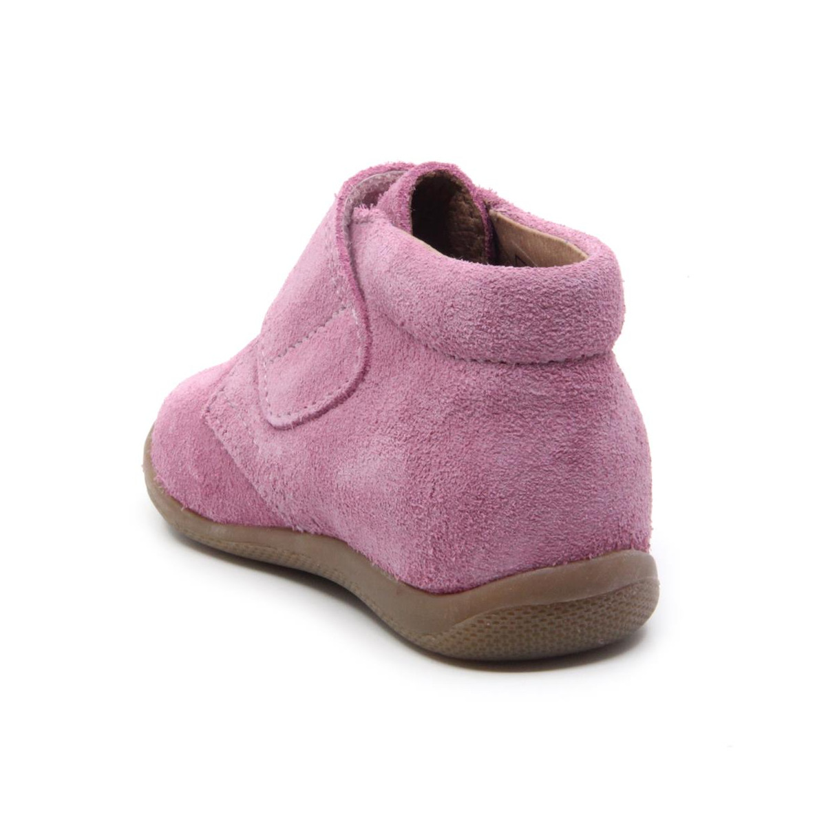 Chaussures enfant à scratch en daim - Rose - elorell