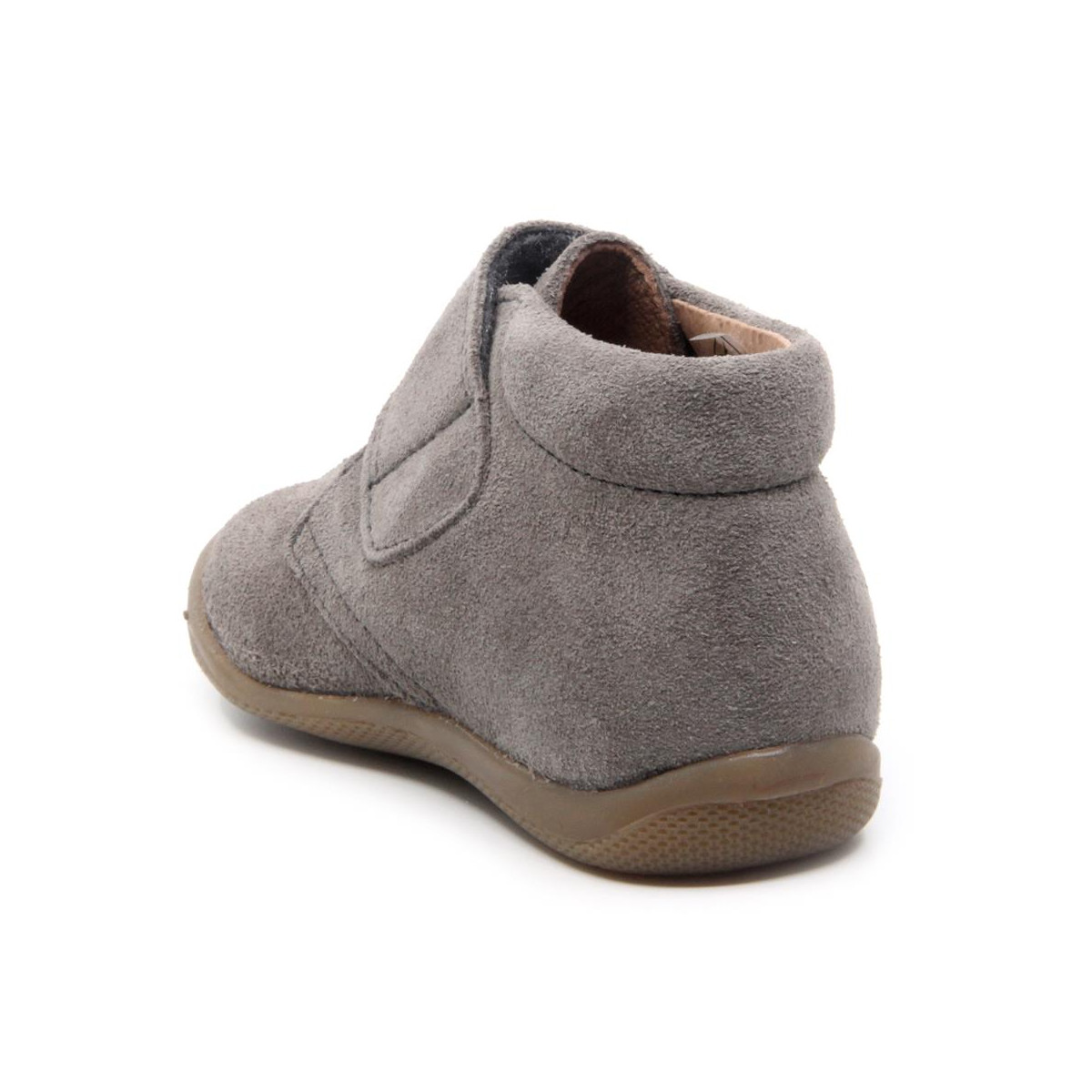 Chaussures enfant à scratch en daim - Gris - elorell