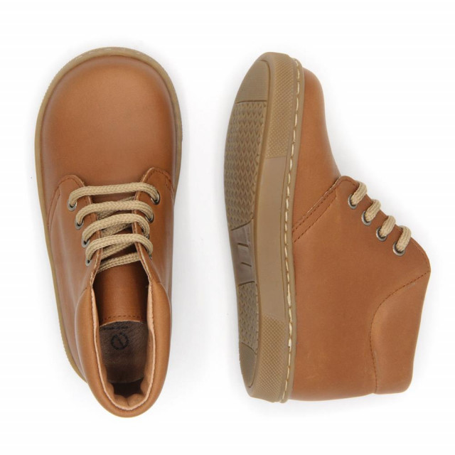 Chaussures enfant à lacets en cuir lisse - Marron - elorell