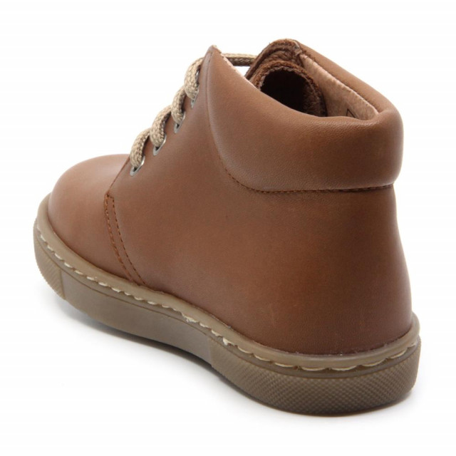 Chaussures enfant à lacets en cuir lisse - Marron - elorell