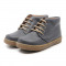 Chaussures enfant à lacets en cuir lisse - Gris - elorell