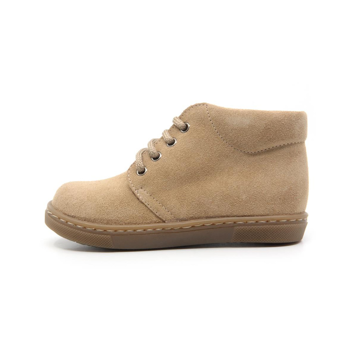 Chaussures enfant à lacets en daim - Beige - elorell