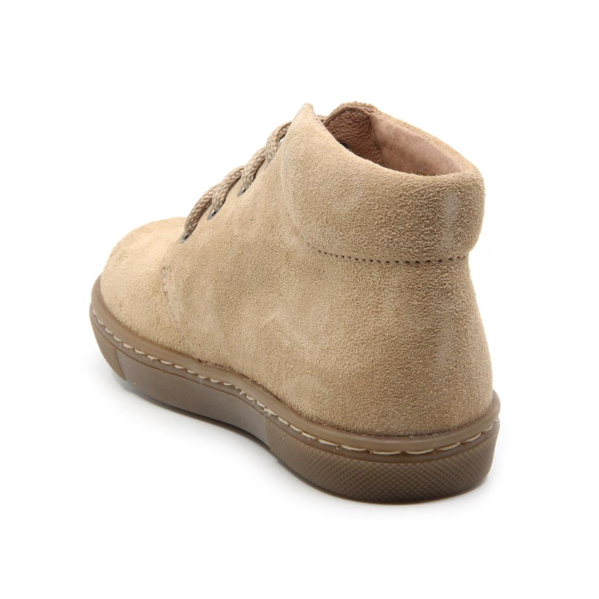 Chaussures enfant à lacets en daim - Beige - elorell